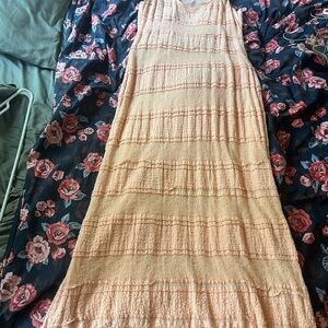 Chelsea & Violet Lace Peach Maxi Dress